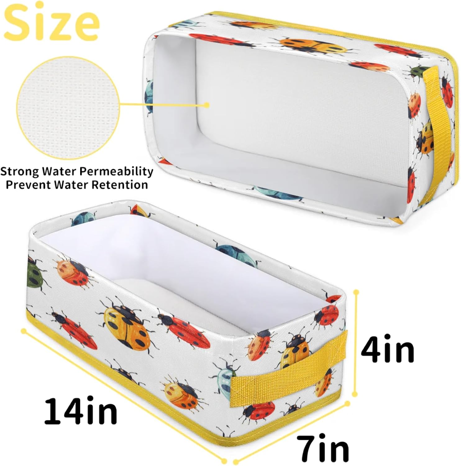 Cute Ladybird Toilet Paper Basket with Handles