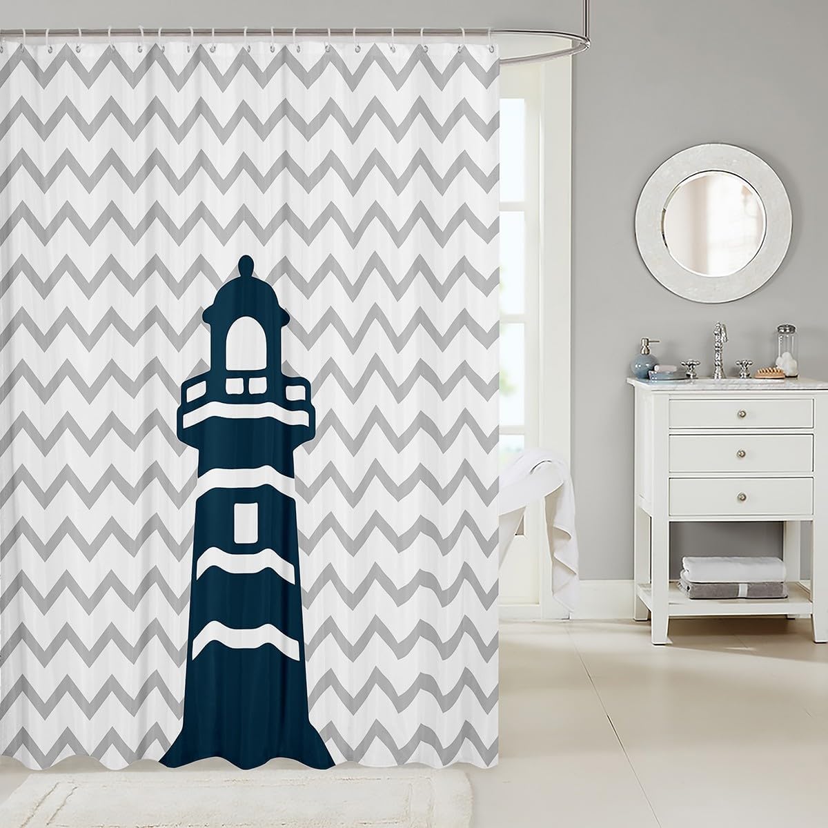 Feelyou Nautical Themed Shower Curtain Set 72x78