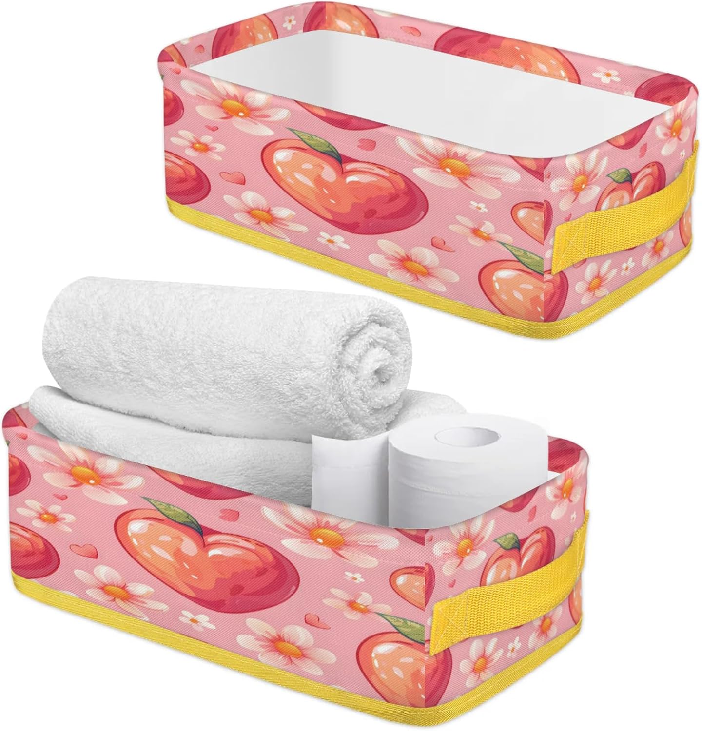 Snatocys Allover Fruits Peachy Toilet Paper Basket