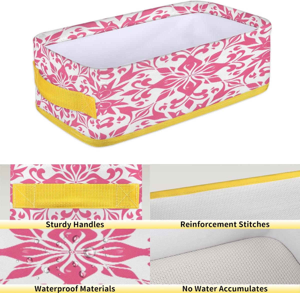 Geometric Flower Toilet Paper Storage Basket with Handle