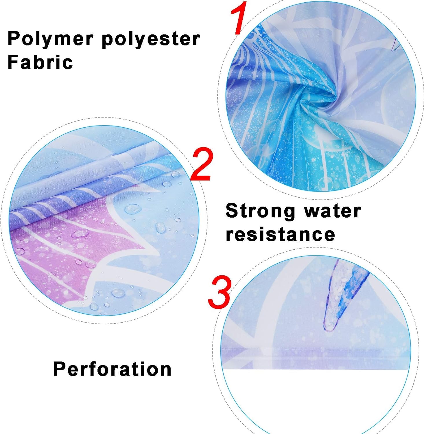 Ikfashoni 7 Piece Mermaid Bath Set with Rugs and Towels Large