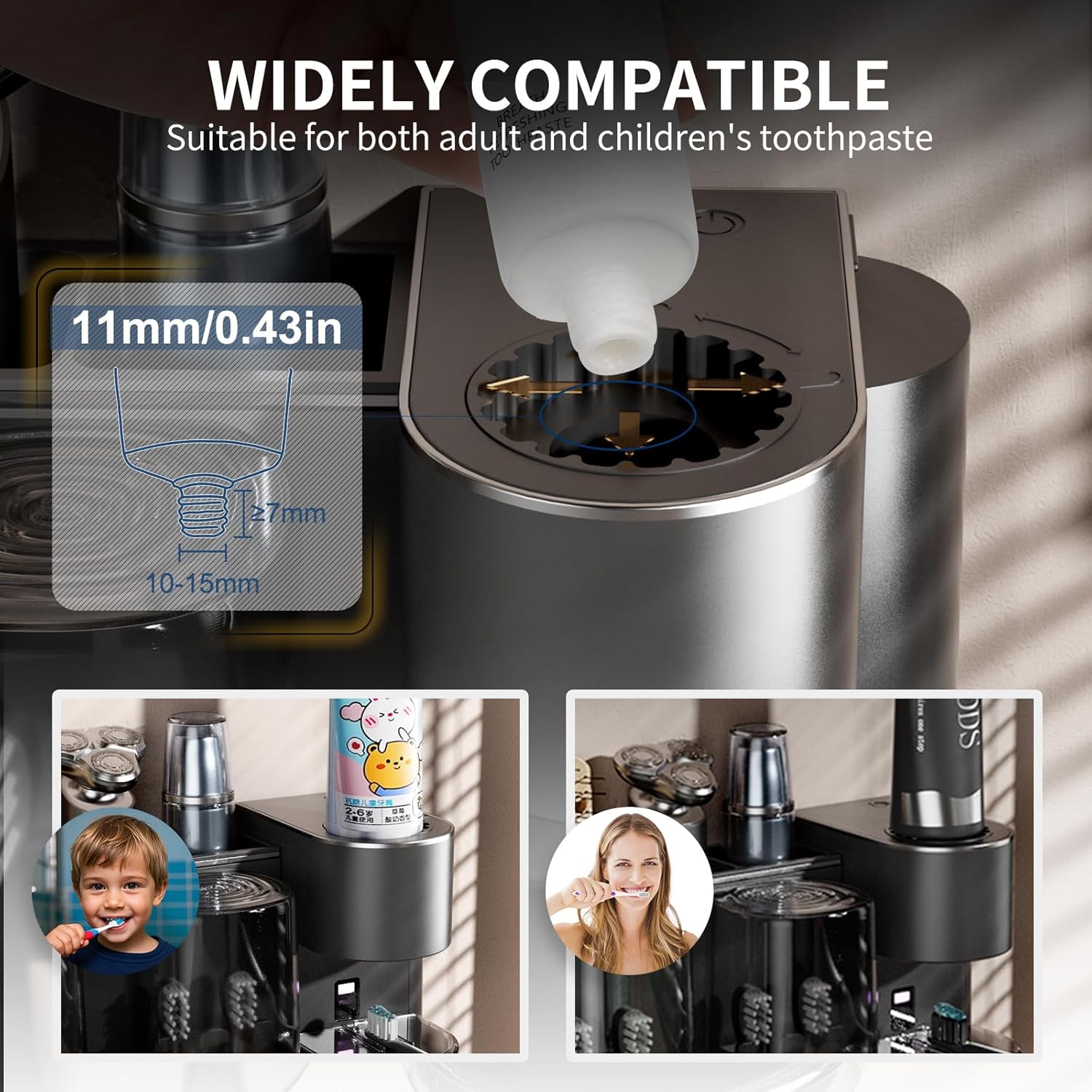 Blancel Toothbrush Holder Wall Mounted with Automatic Toothpaste Dispenser