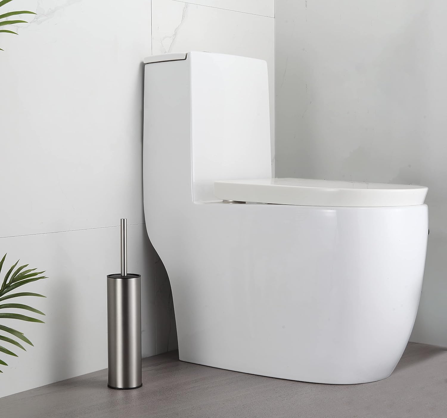 BGL Toilet Brush and Holder with Brushed Nickel Design