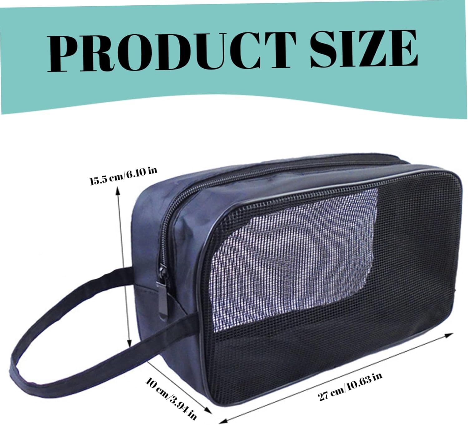 Muzrunq Mesh Shower Bag with Zipper Closure and Strap