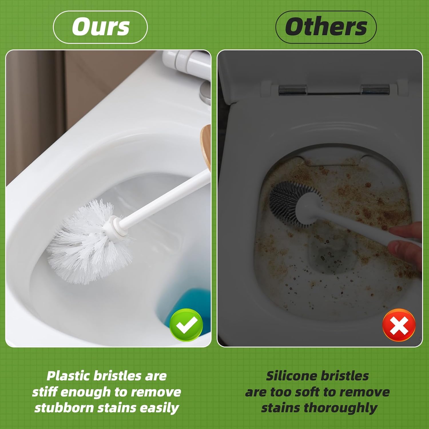 SUBEKYU Toilet Brush Set with Holder White