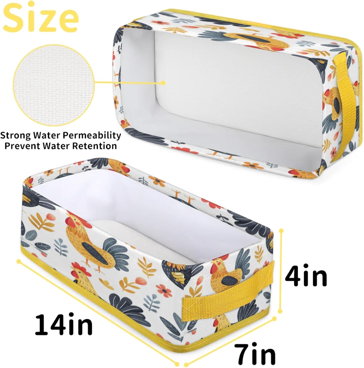 Cute Funny Chicken Toilet Paper Basket with Handles