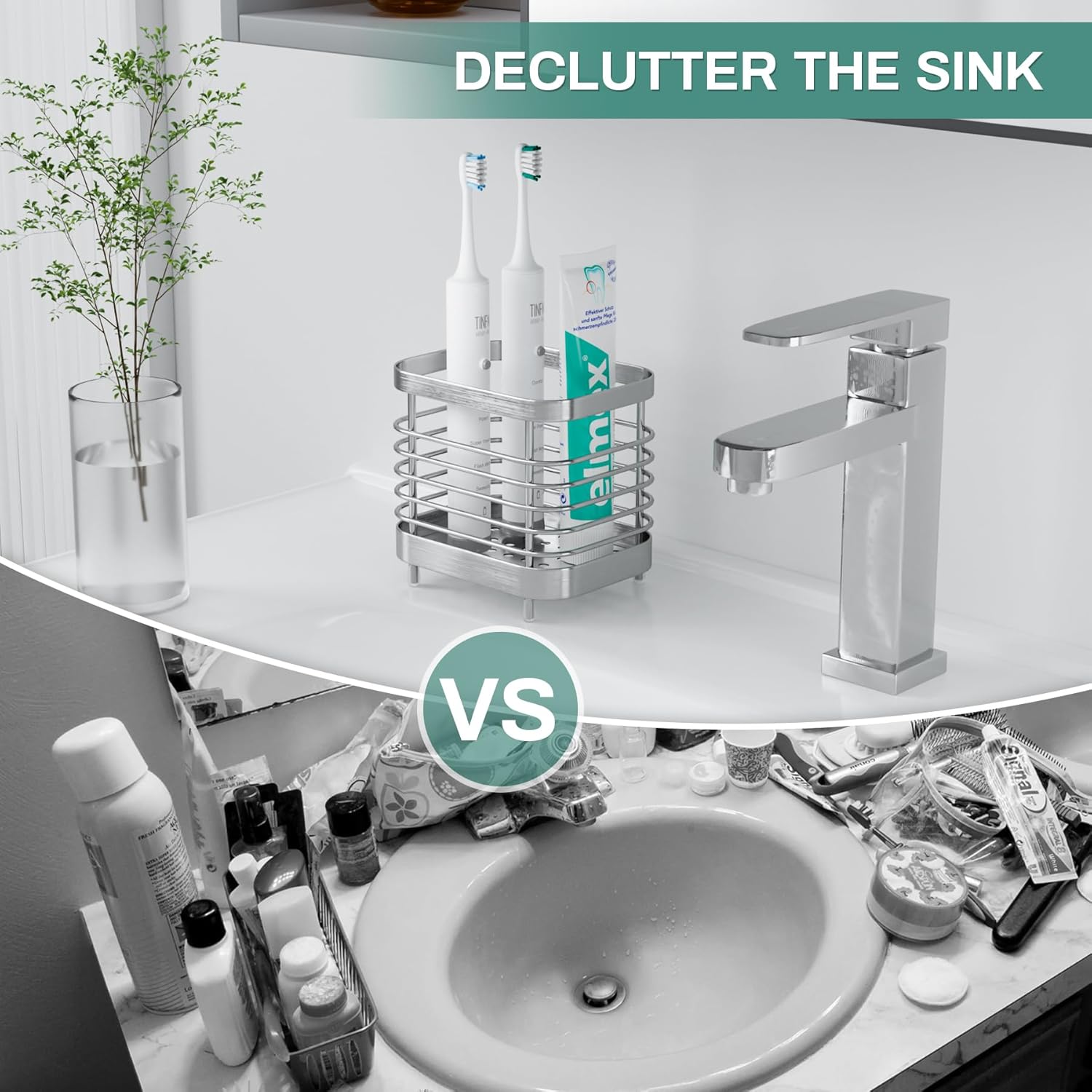 Stainless Steel Shower Toothbrush Holder with Drainage