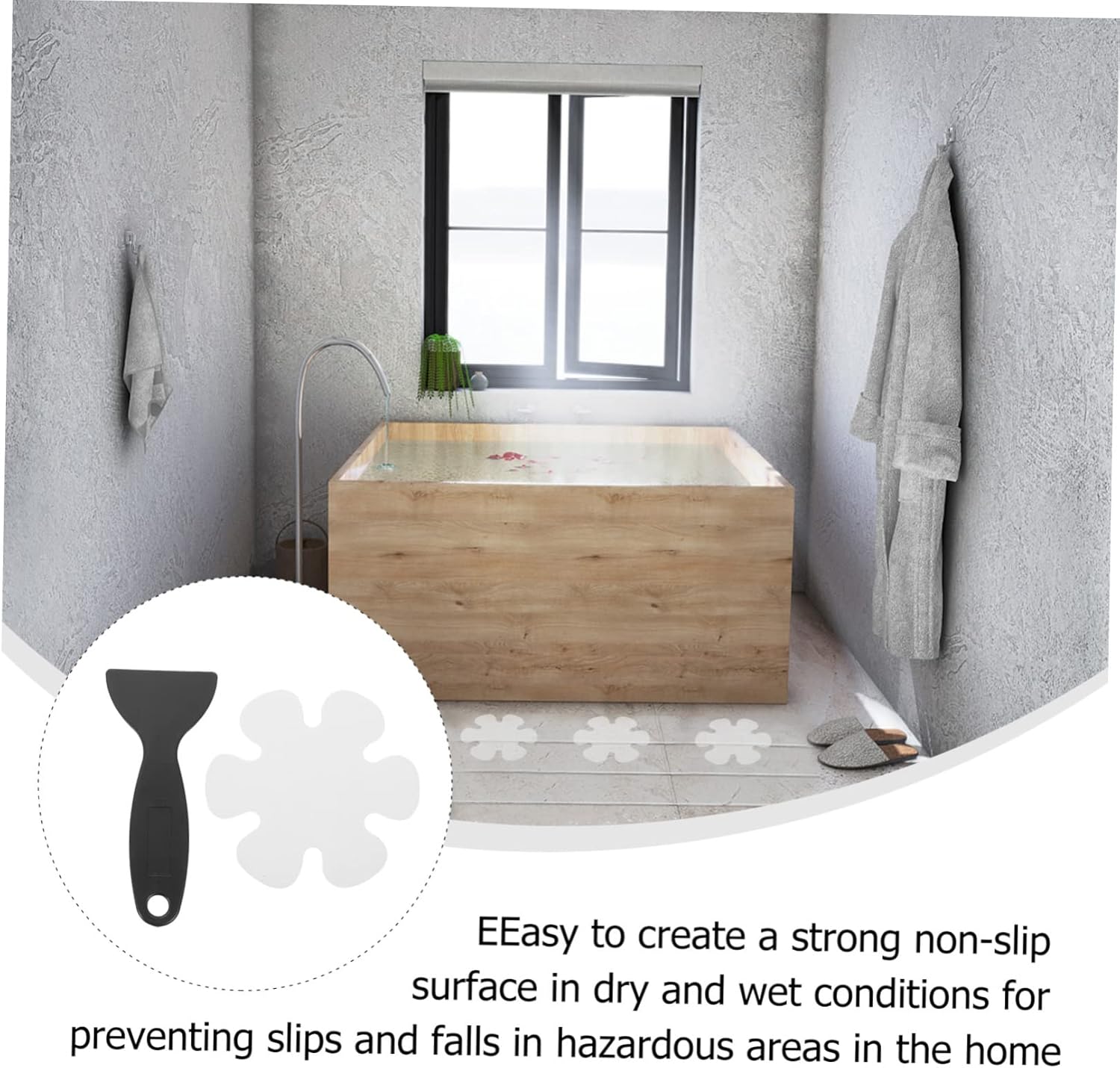 VOSAREA Flower-Shaped Non-Slip Floor Sticker for Bathroom