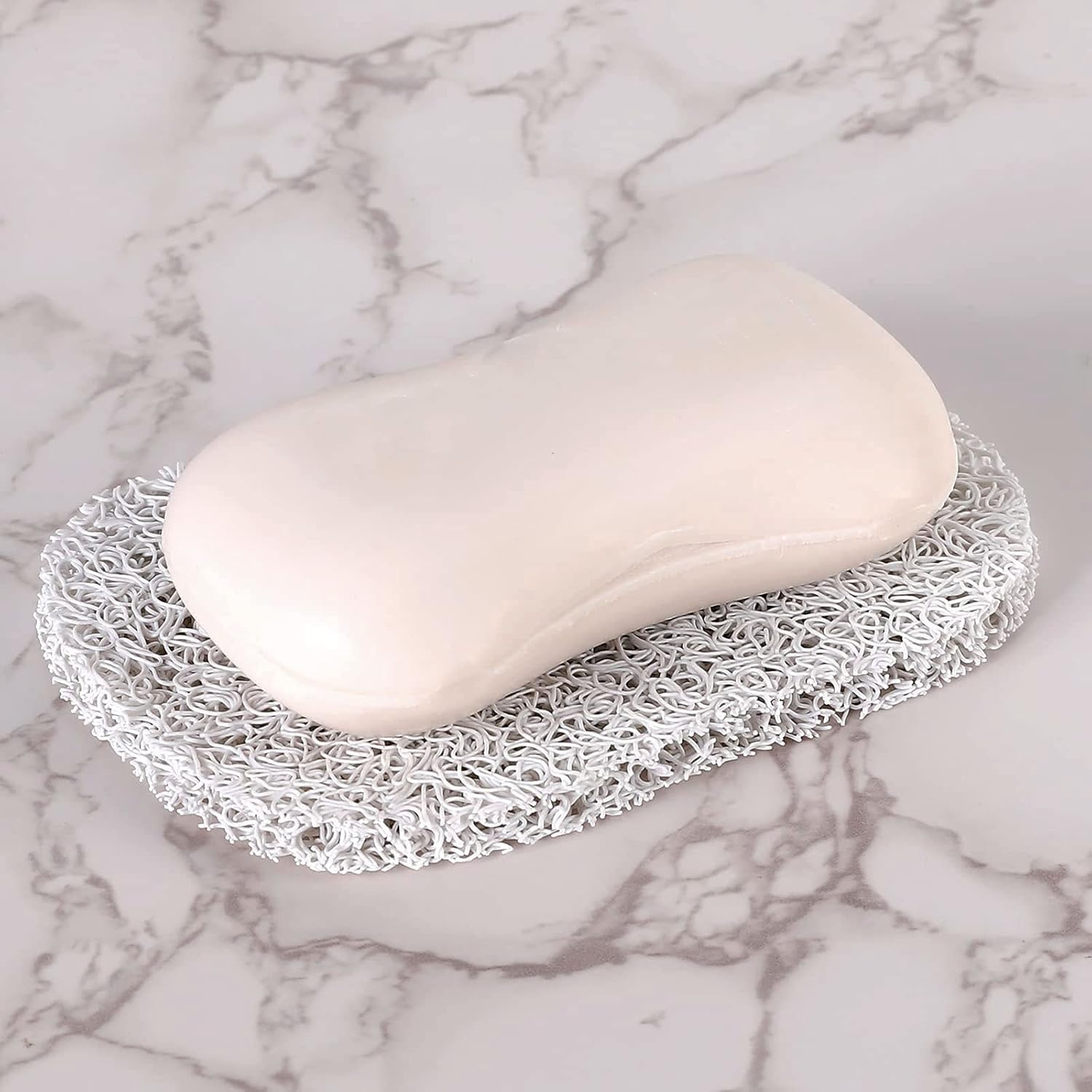 HUSGA Soap Saver Pads Non-Slip Durable Holder 4 Pack White
