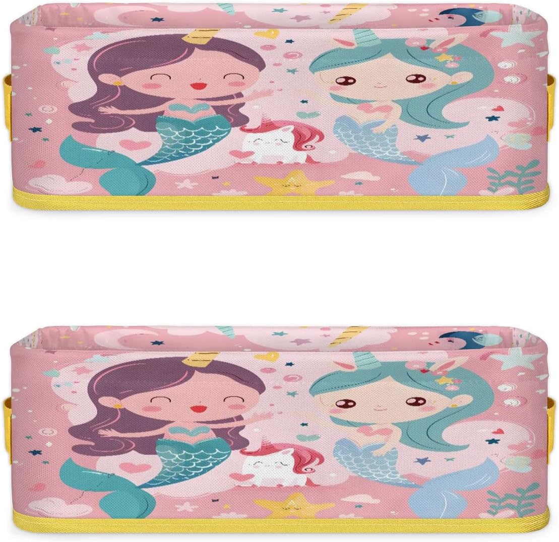 Tablerazzi Cute Cartoon Mermaid Toilet Paper Basket with Handle