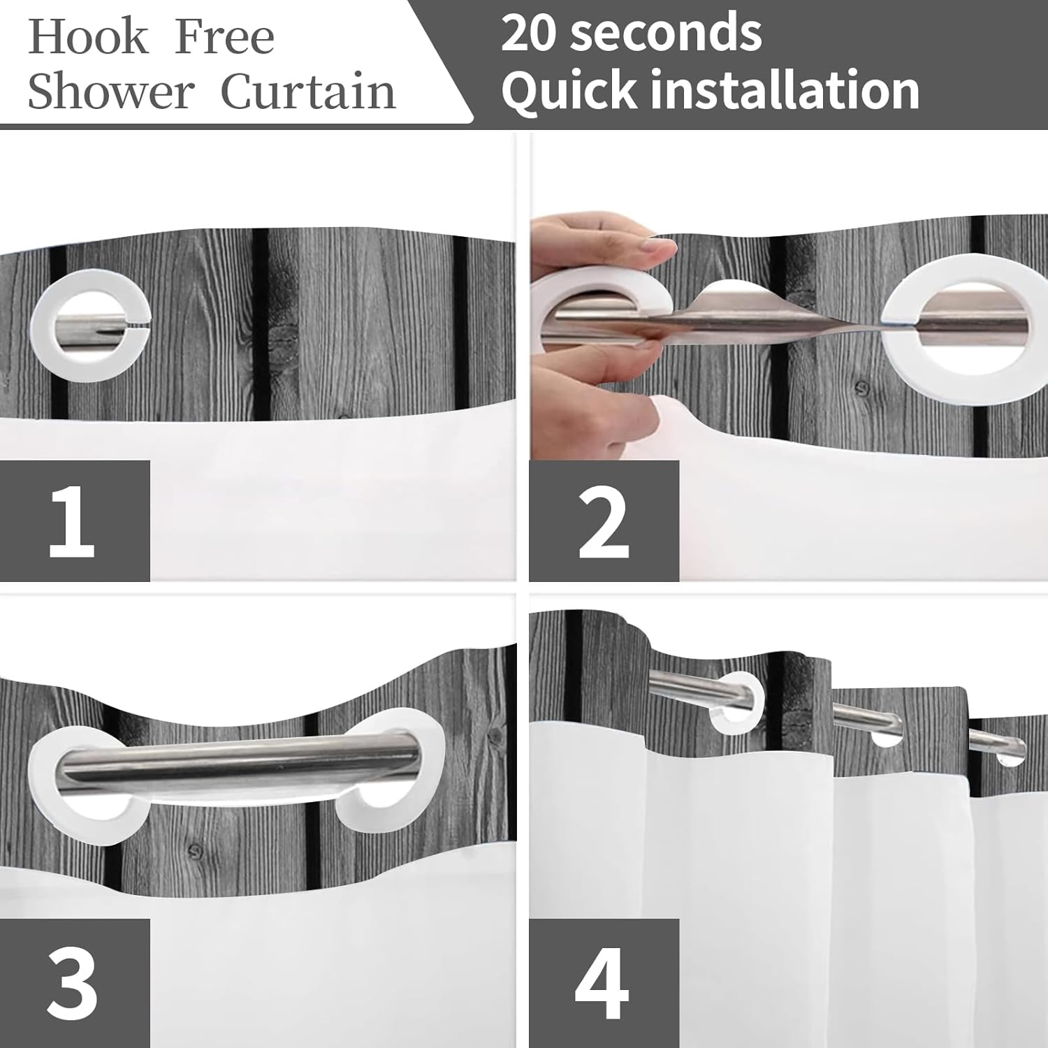 Uhexoyo Fall Rustic Farmhouse Shower Curtain Set with See Through Mesh Top Window