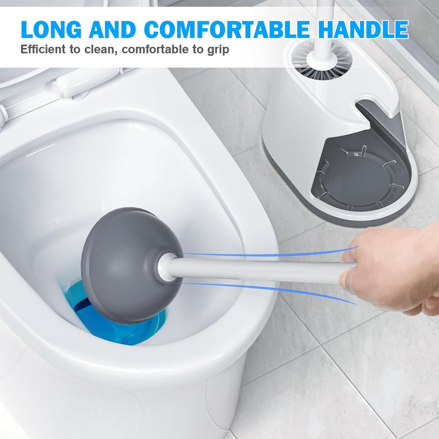 TRENTI 2-in-1 Toilet Plunger and Brush Set with Holder