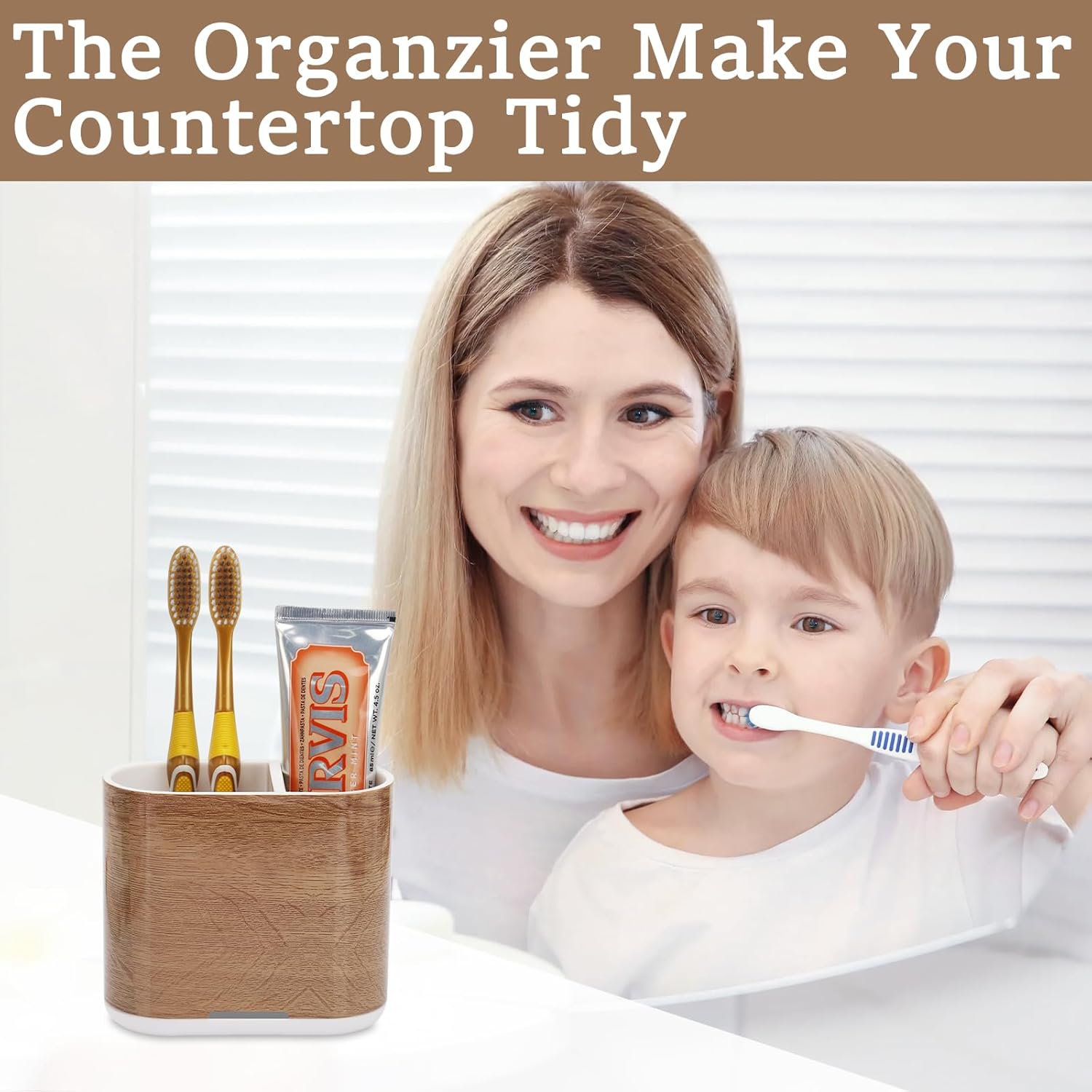 Chintu Toothbrush Holder with Divider and Toothpaste Stand