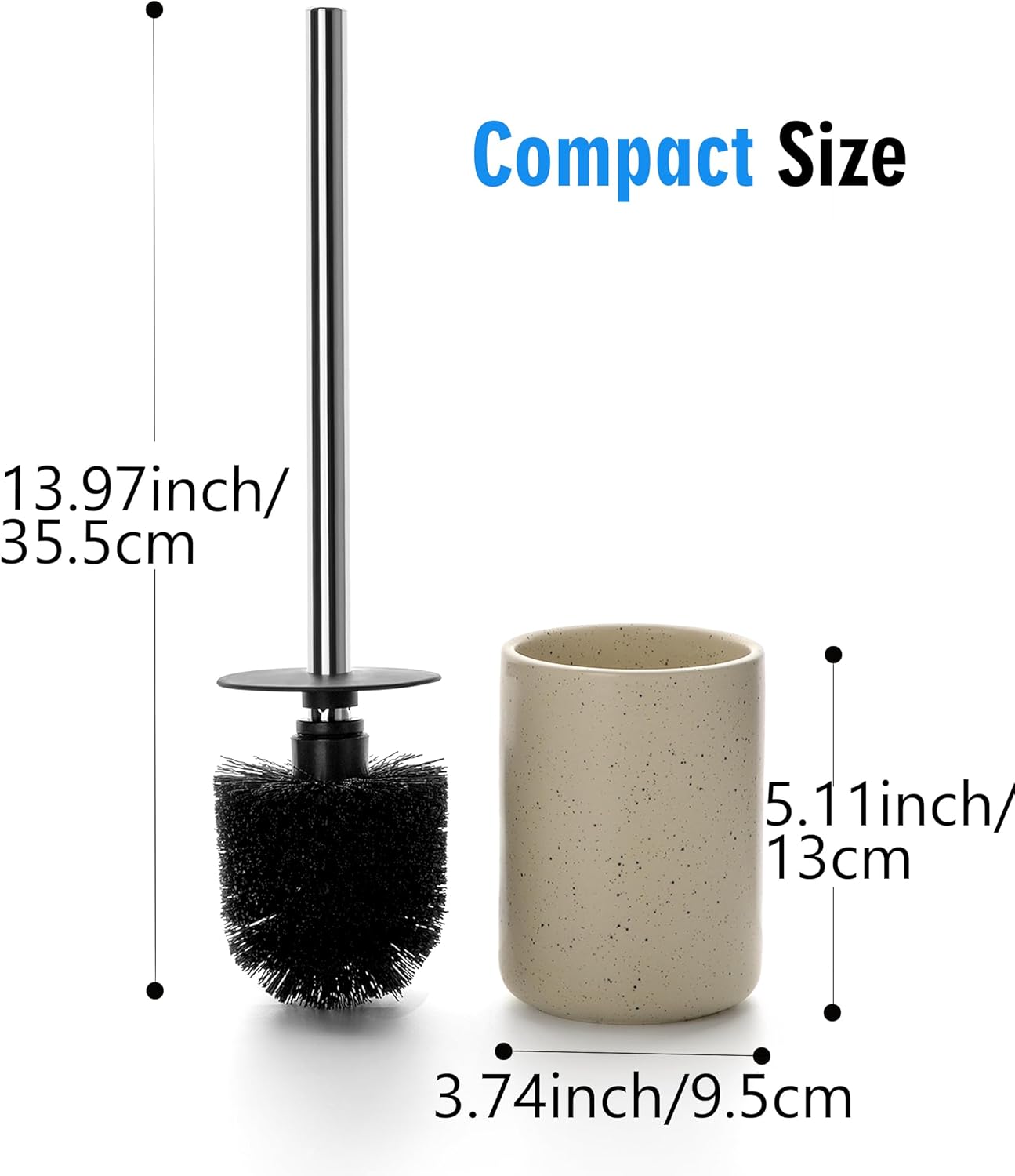Viosuniu Ceramic Toilet Brush and Holder Set 2 Pack