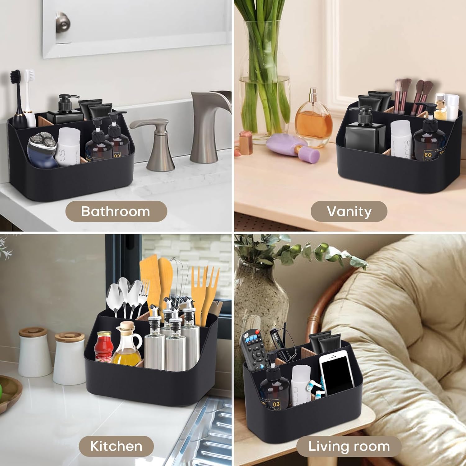 Ayswupt Electric Toothbrush Holder Black Bathroom Organizer
