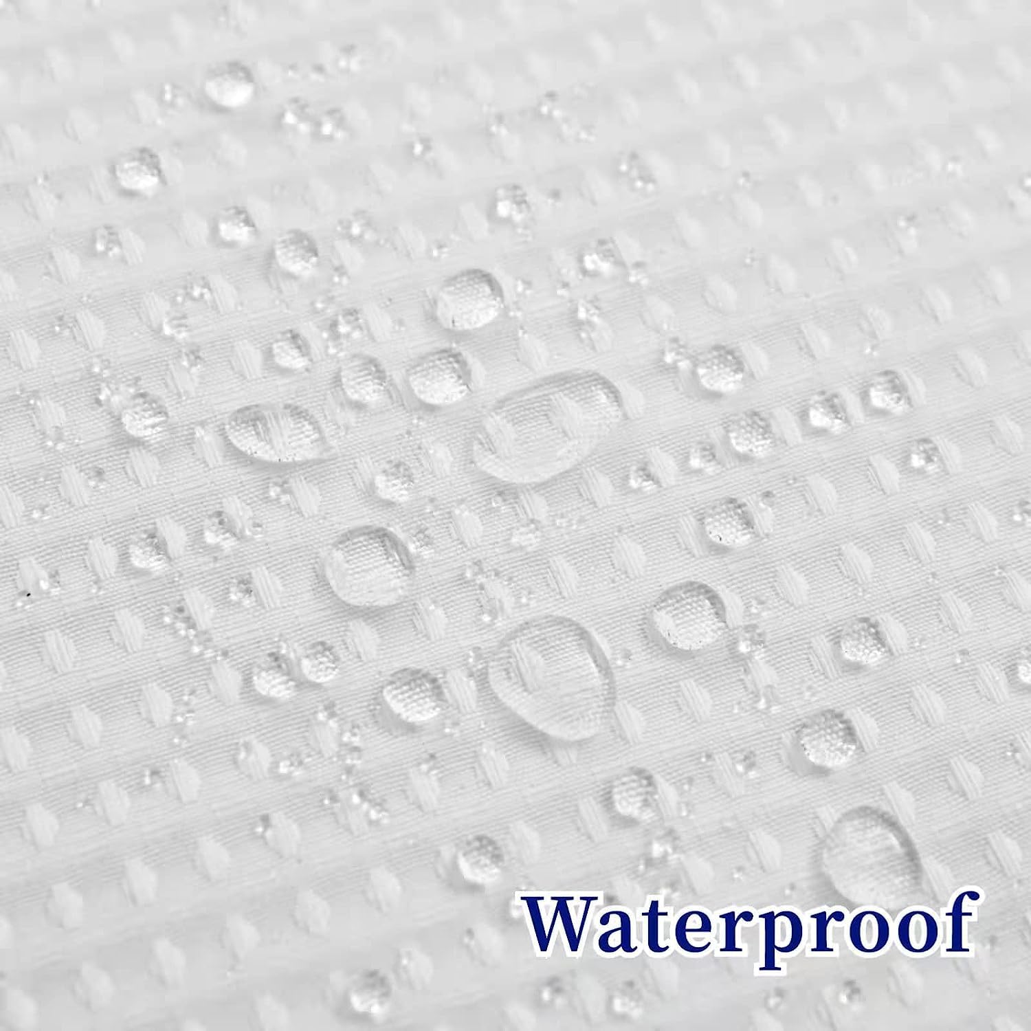 No Hooks Waffle Weave Shower Curtain Set - Hotel Grade Waterproof with Sheer Window