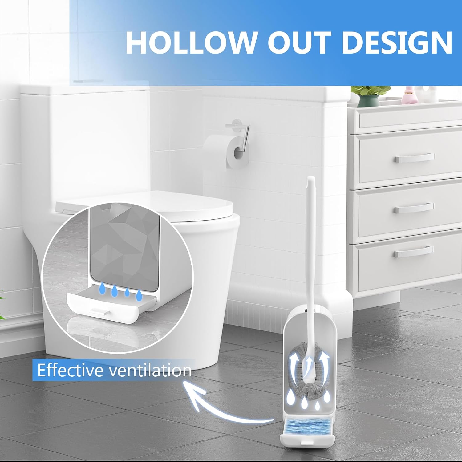 Cinola Toilet Brush and Wall Holder Set