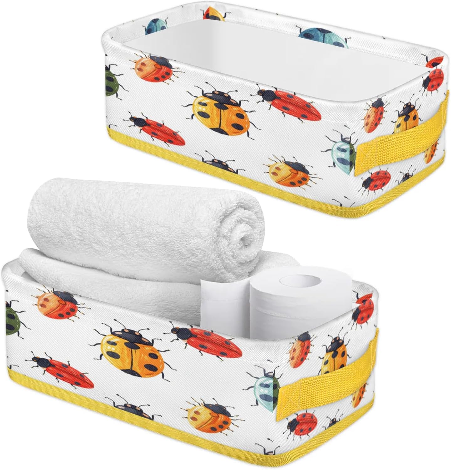 Cute Ladybird Toilet Paper Basket with Handles
