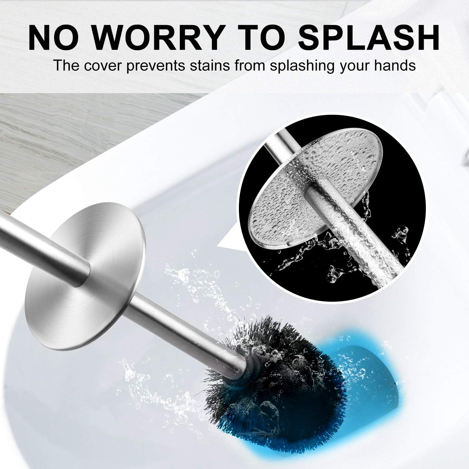 Wsedor 2 Pack Toilet Brush with Stainless Steel Handle