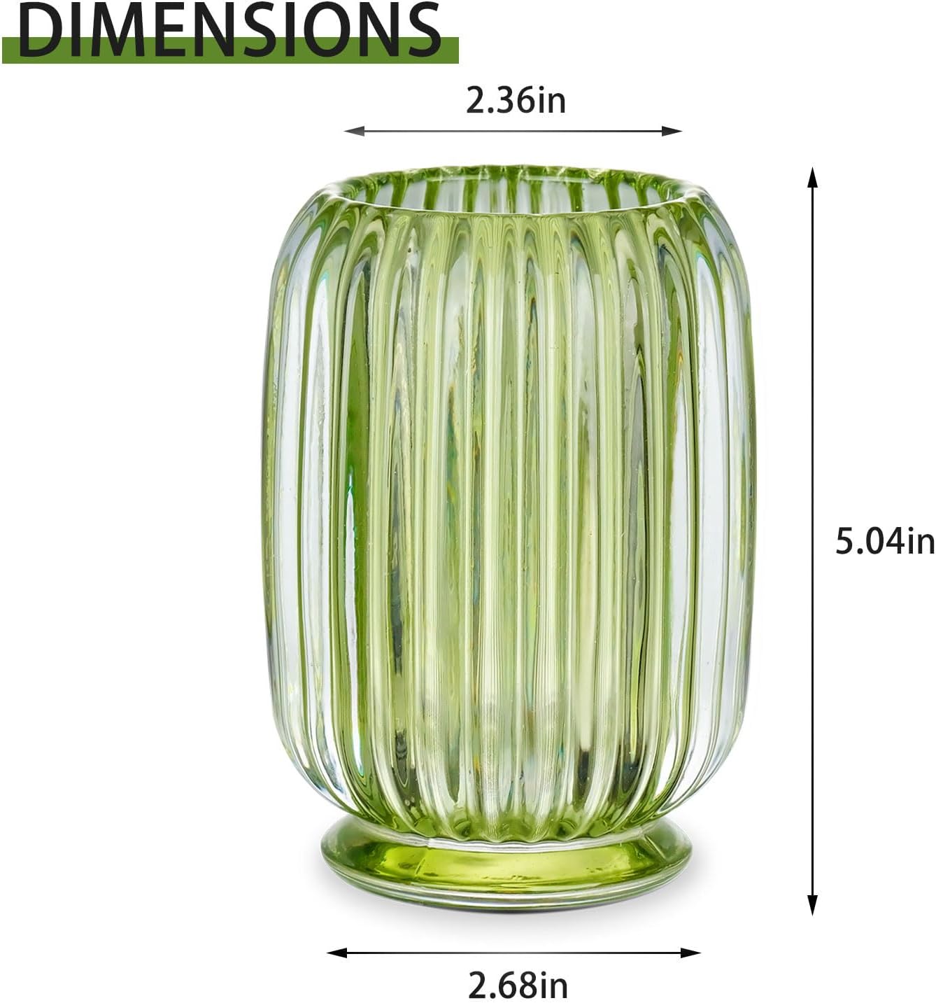 VanEnjoy Clear Green Glass Toothbrush Holder