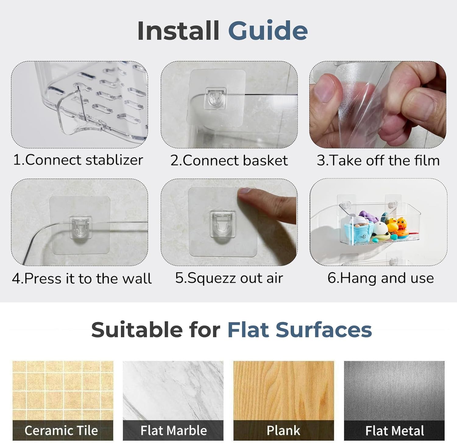 CQUNM Shower Caddy Adhesive 6 Pack Replacement