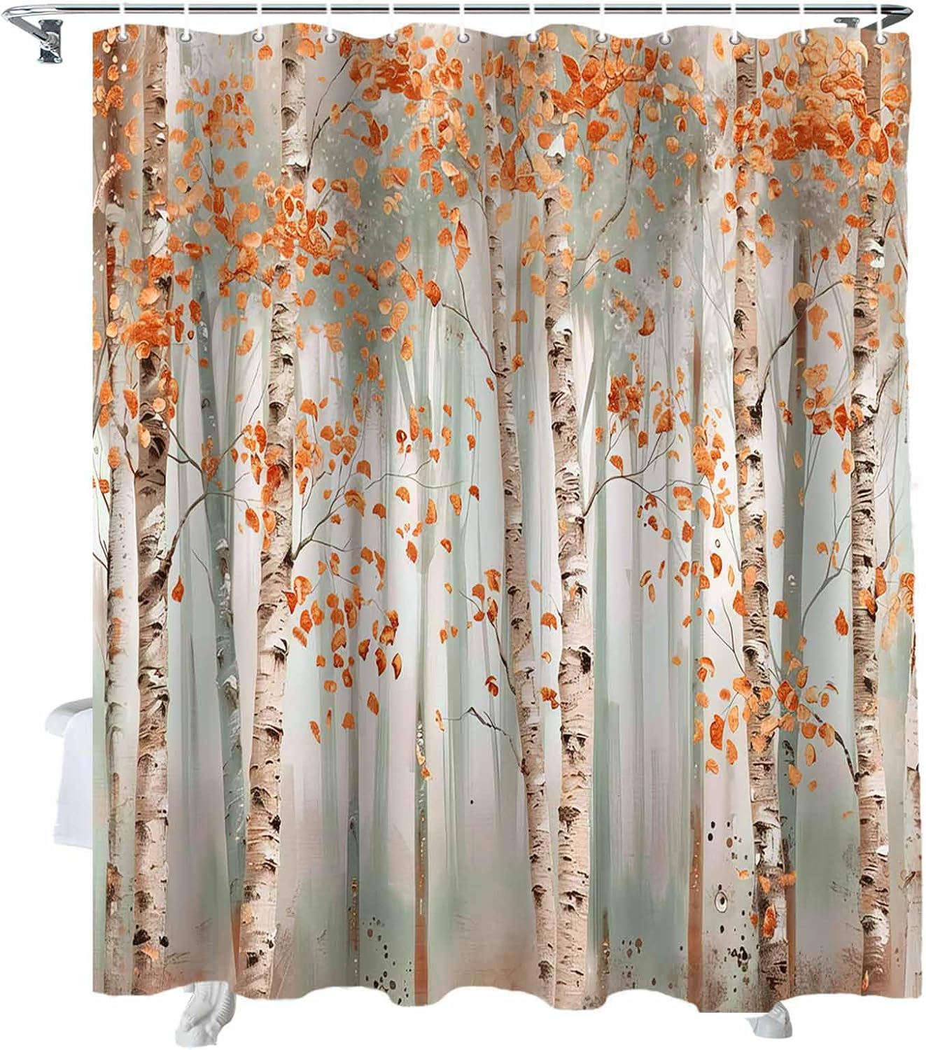 Funnywall88 72 Inch Waterproof Shower Curtain Set with 12 Hooks