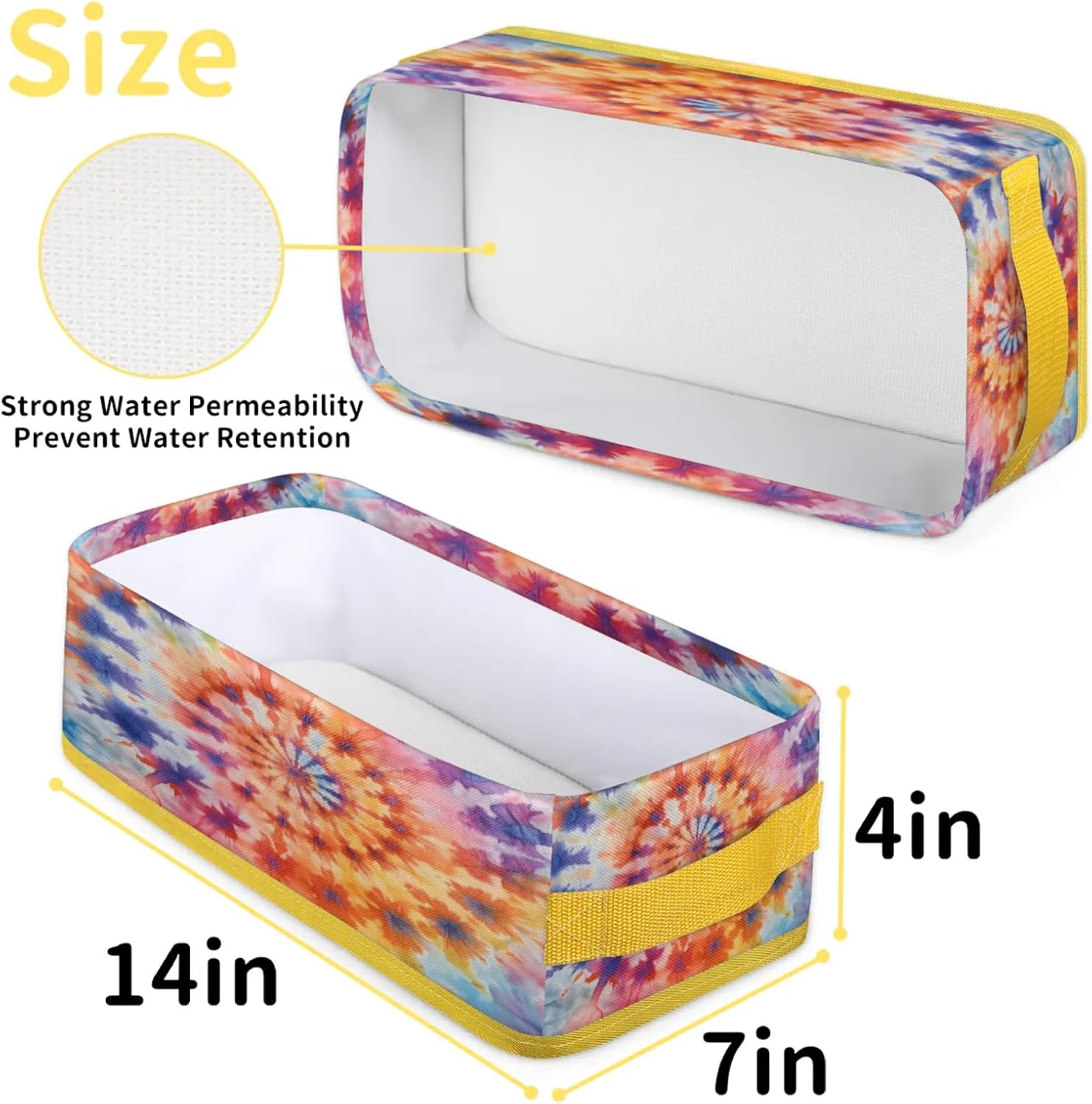 Snatocys Tie Dye Toilet Paper Basket with Handles