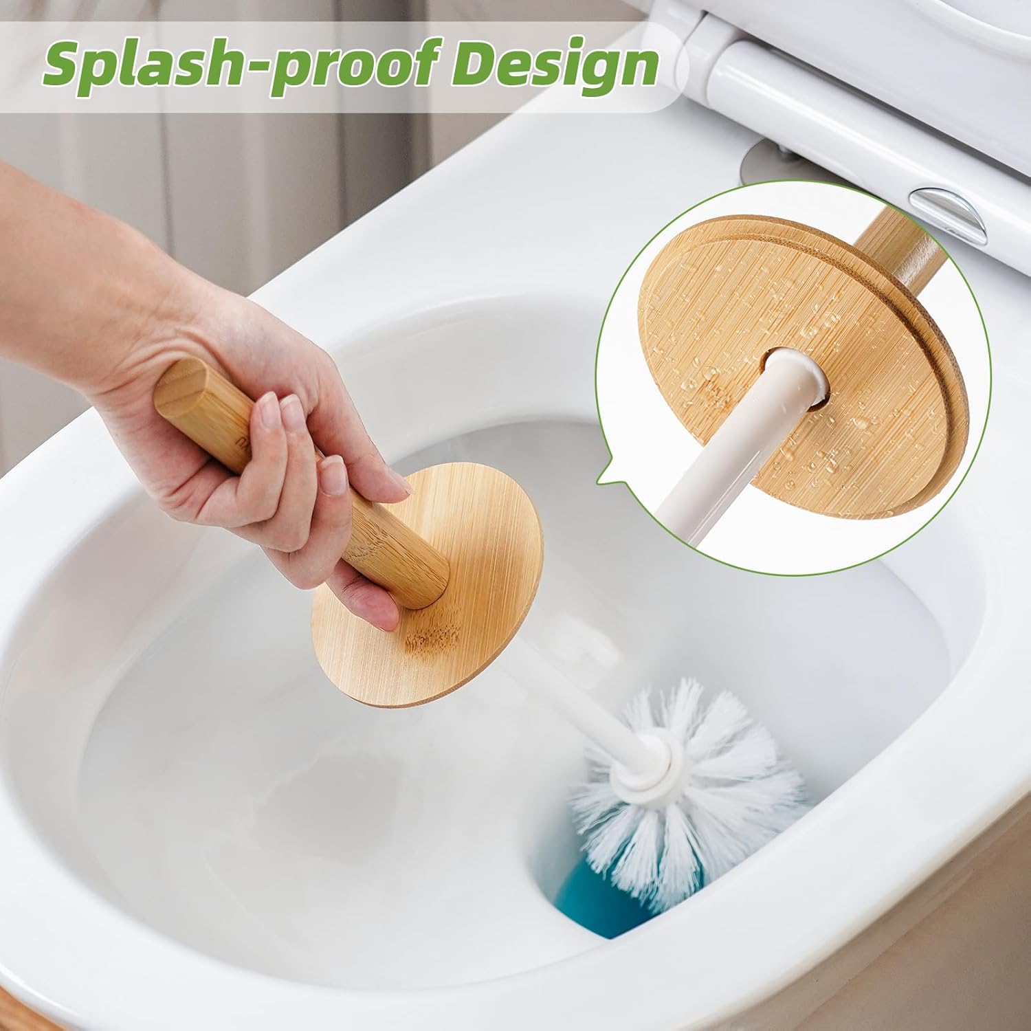 SUBEKYU Toilet Brush Set with Holder White