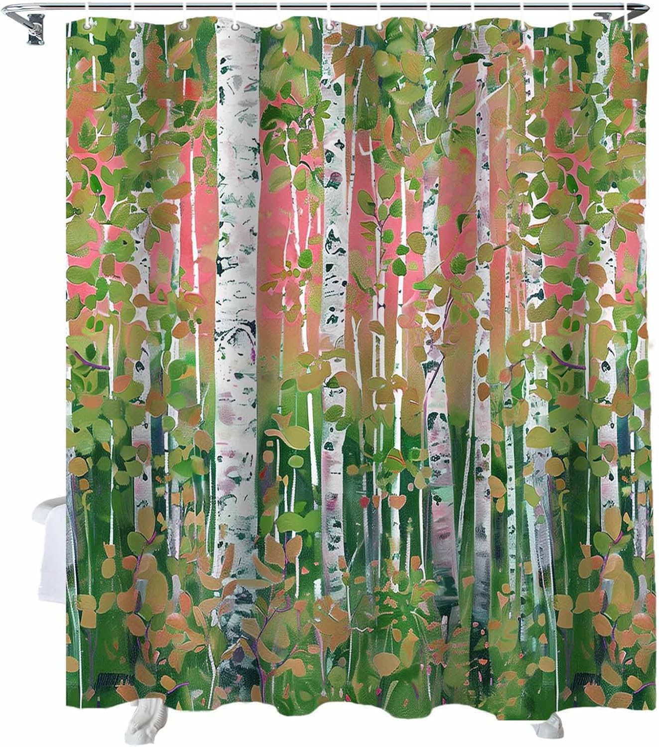 72 Inches Waterproof Shower Curtain Set with 12 Hooks 1
