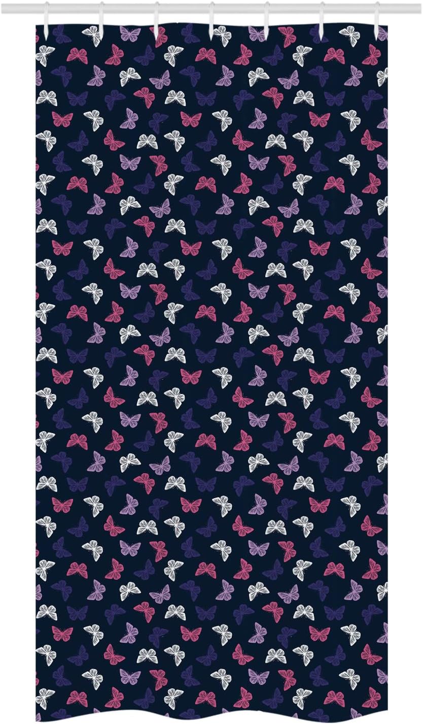 Ambesonne Moth Stall Shower Curtain Set with Hooks