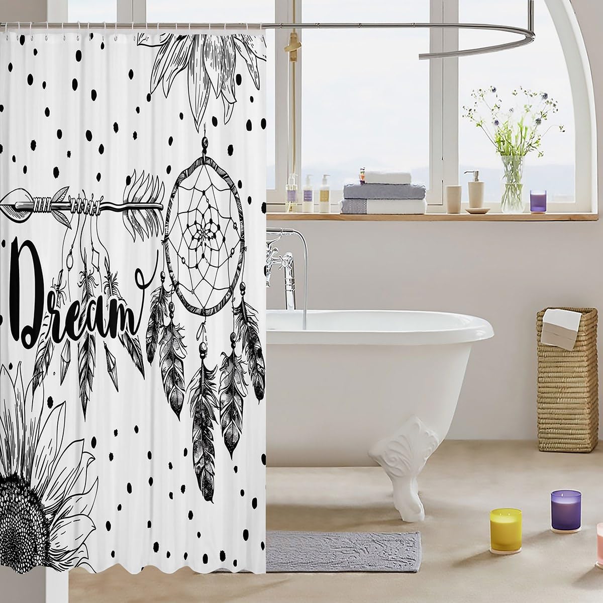Erosebridal Dream Catcher Shower Curtain Set 72x72