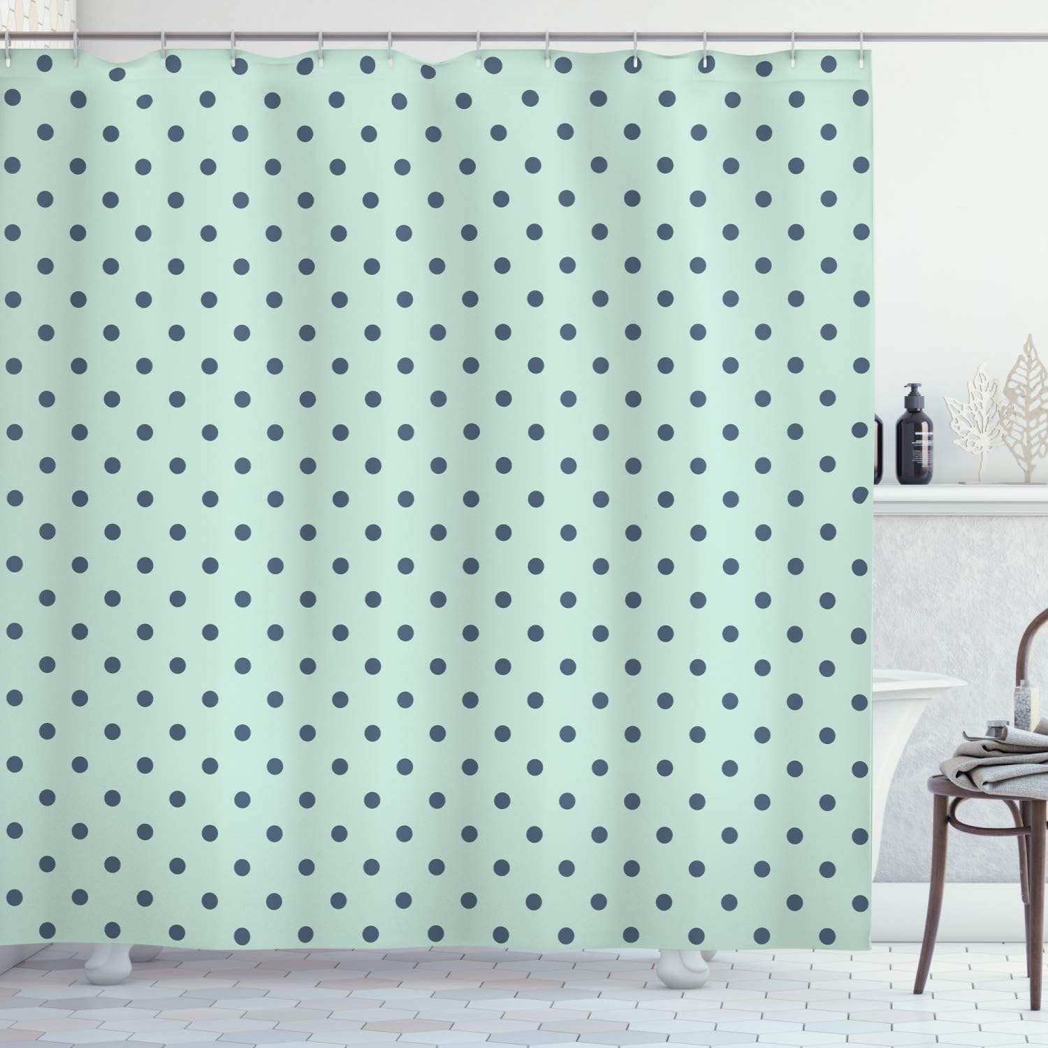 Ambesonne Abstract Shower Curtain with 12 Hooks Pale Blue