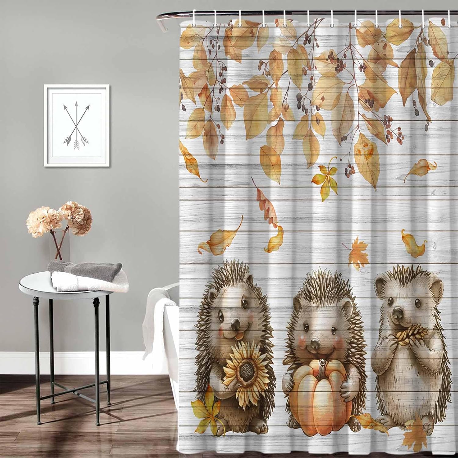 72 Inches Textured Shower Curtain Set with 12 Hooks