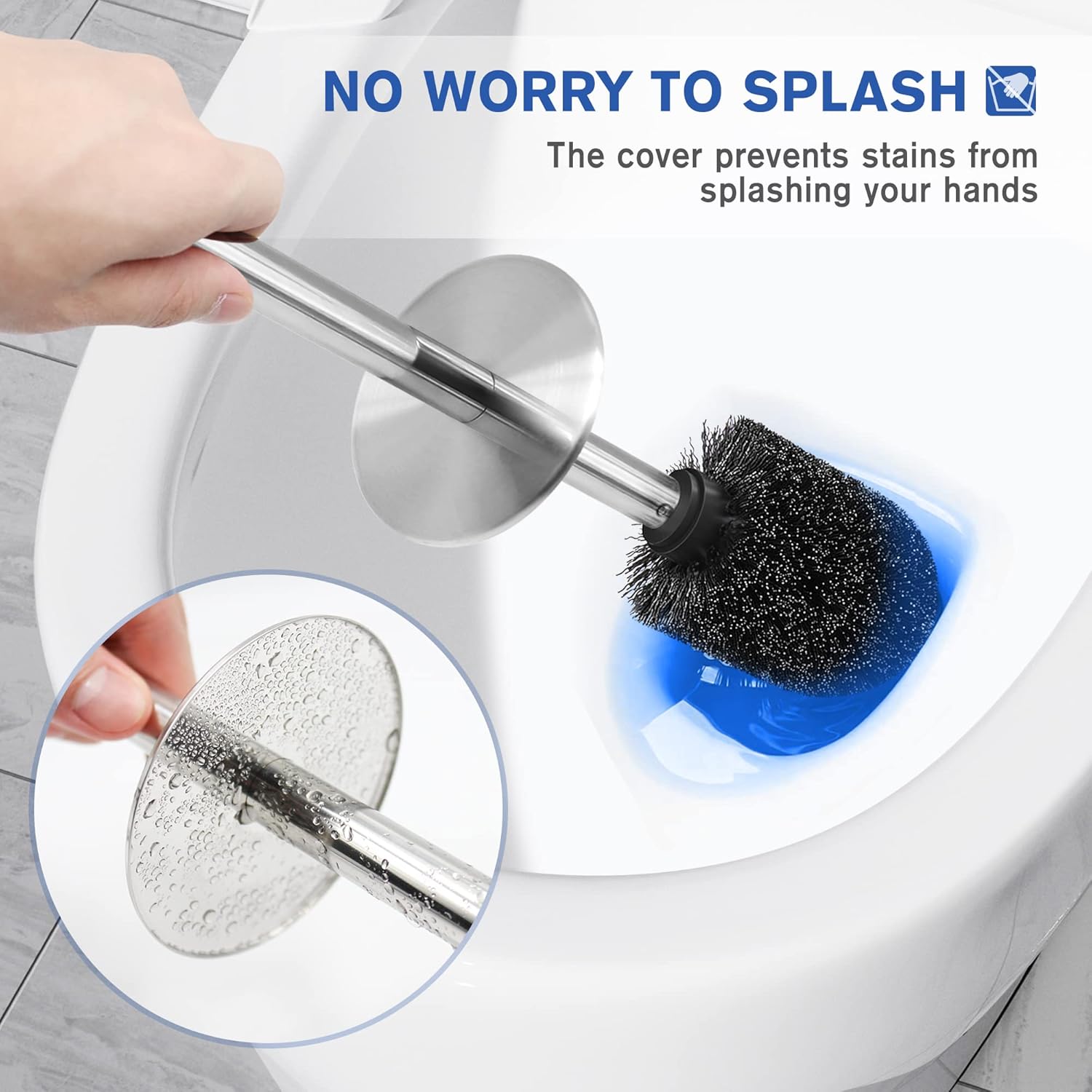 Wsedor Toilet Brush and Holder - 304 Stainless Steel Rust Resistant Elegant Design