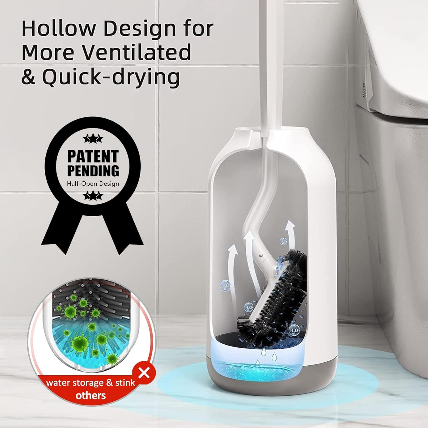 HAMITOR Toilet Brush Holder Set 2 Pack
