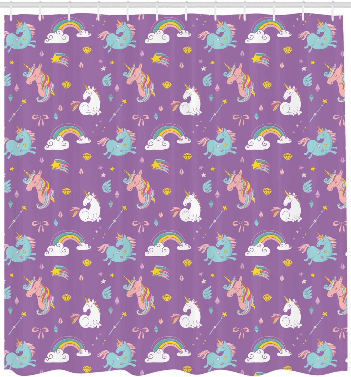 Ambesonne Magic Unicorn Rainbow Shower Curtain 69x84