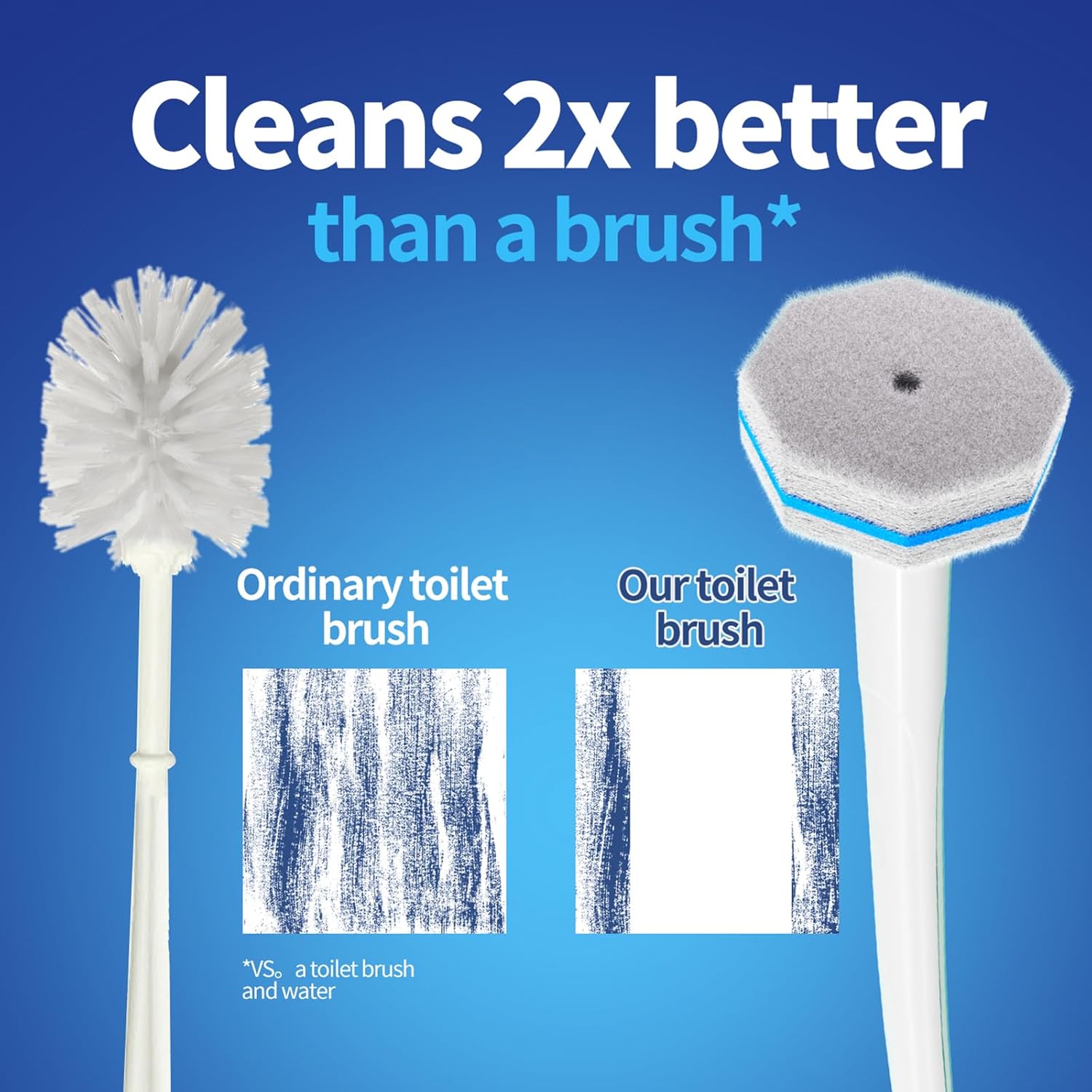 Hohoky Toilet Cleaning Set with 2 Wands and 60 Refill Pads