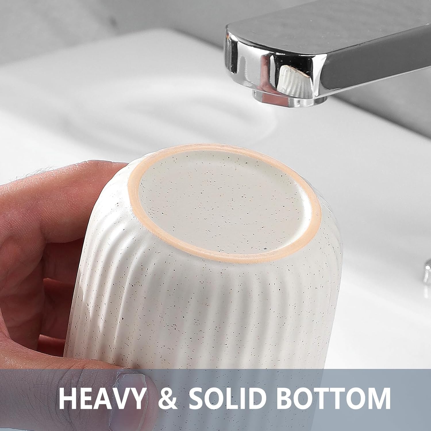 Sturdy Ceramic Toothbrush Holder - 1Pcs Reusable Bathroom Cup