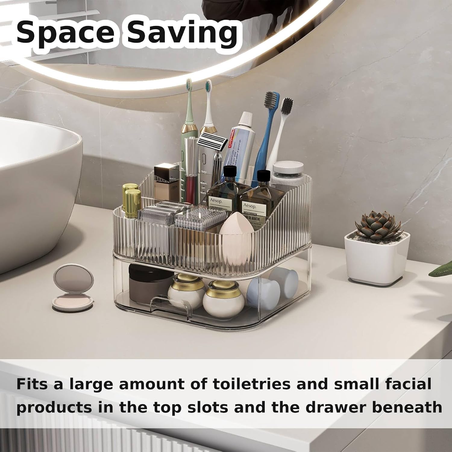 YOOLENS Toothbrush Toothpaste Holder 7 Slots Organizer