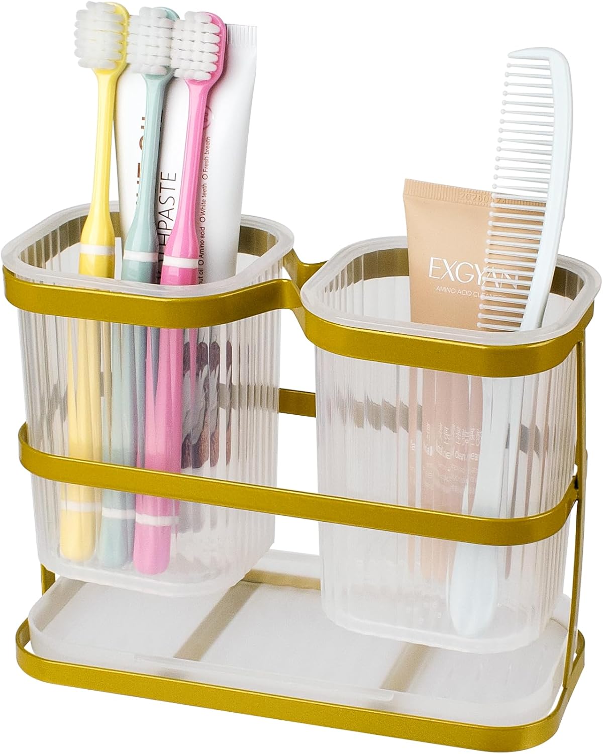 VACONICO Gold Toothbrush Holders Set for Family Bathrooms