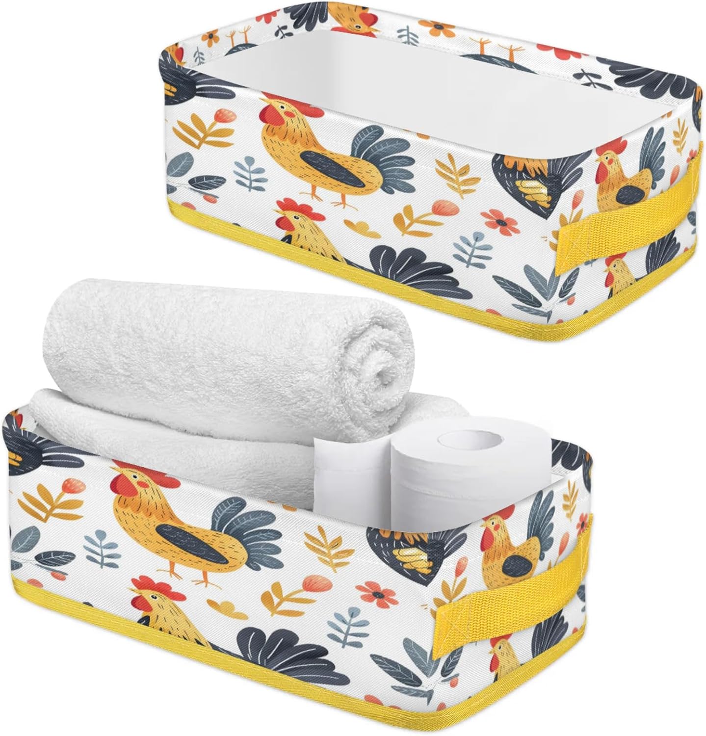 Cute Funny Chicken Toilet Paper Basket with Handles