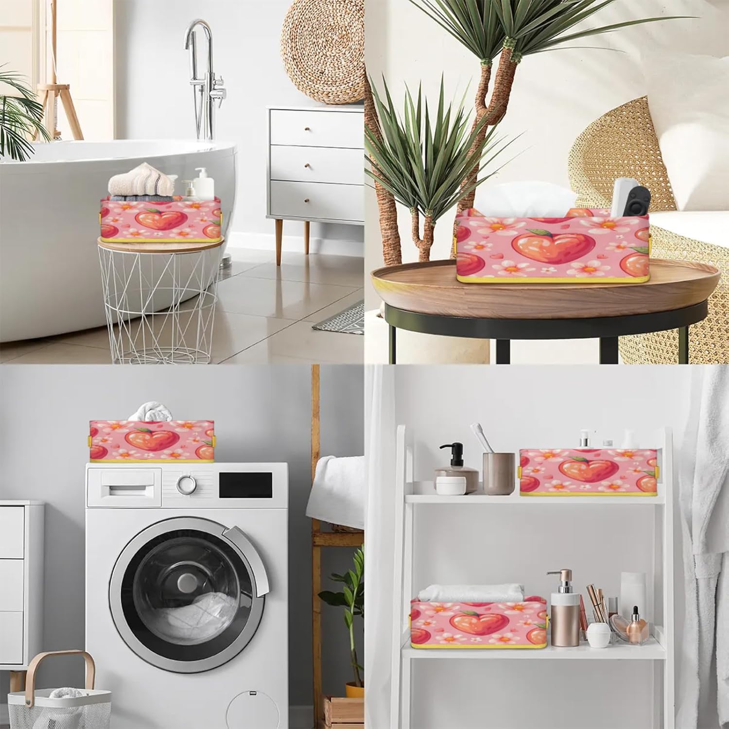 Snatocys Allover Fruits Peachy Toilet Paper Basket