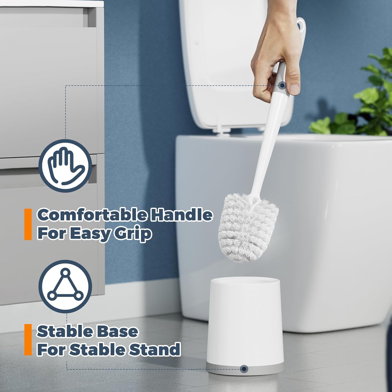 Holaloha 4-Piece Toilet Brush Set with Holder