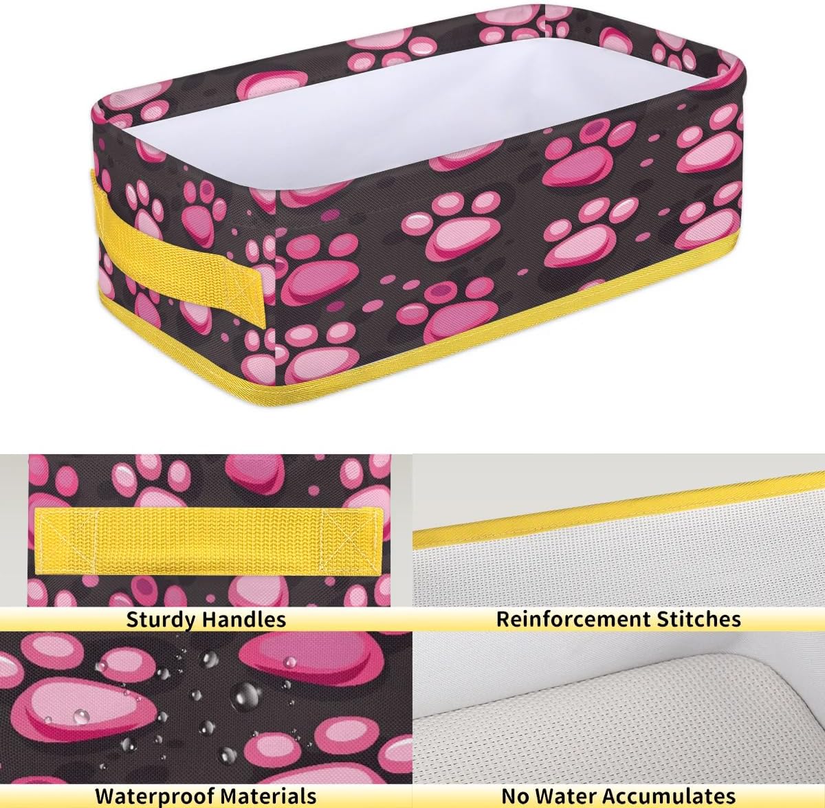 Tablerazzi Dog Paw Print Toilet Paper Basket with Handle