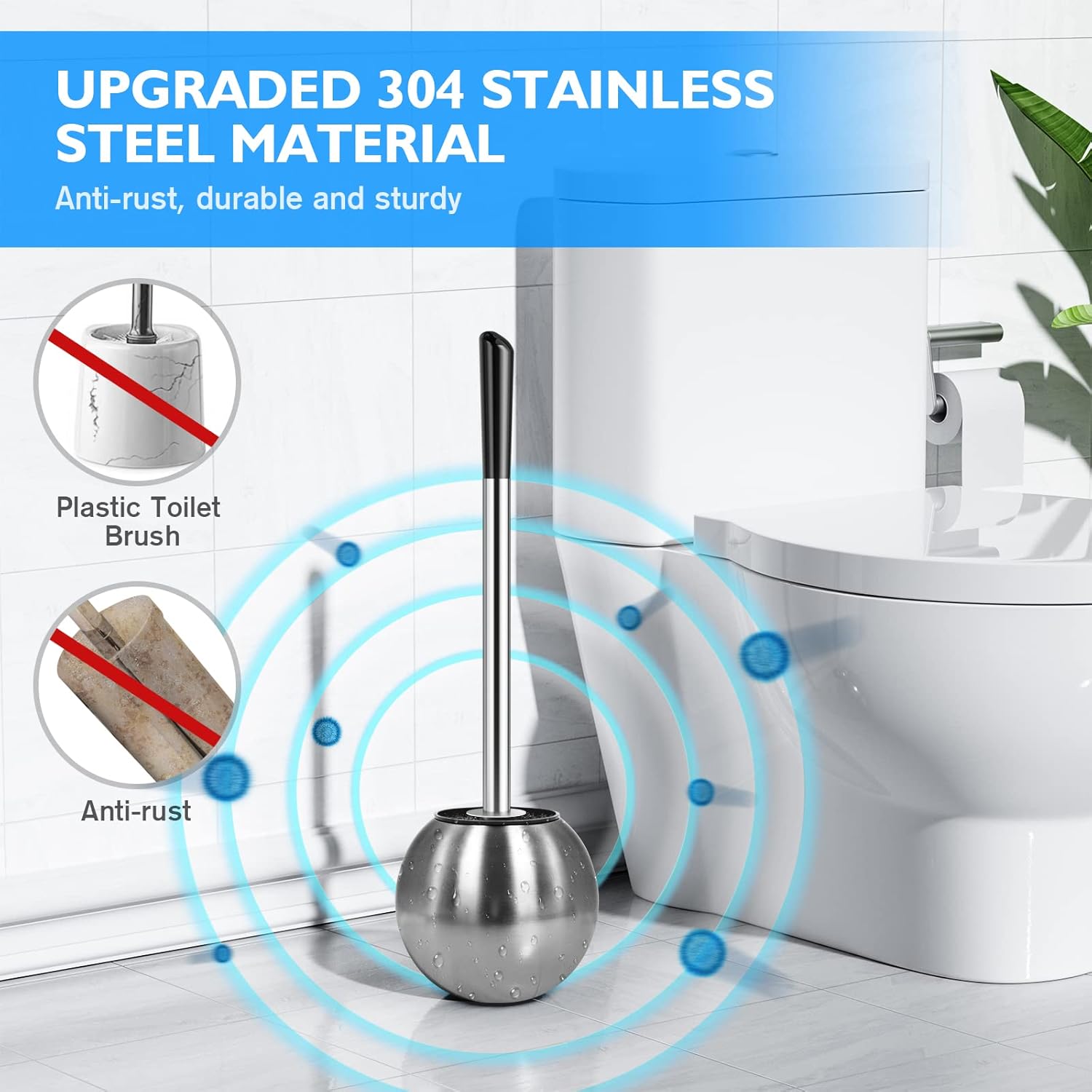 Wsedor Toilet Brush and Holder 2 Pack