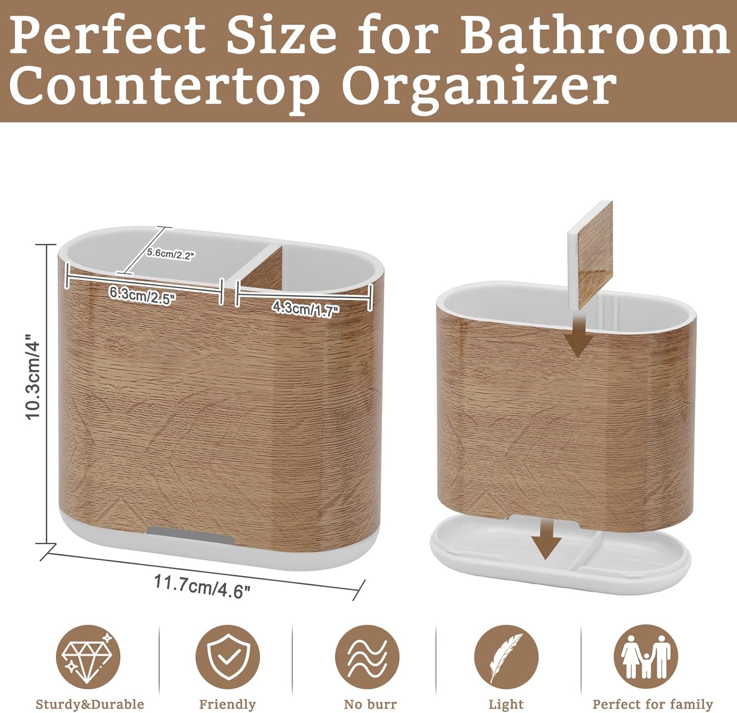 Chintu Toothbrush Holder with Divider and Toothpaste Stand