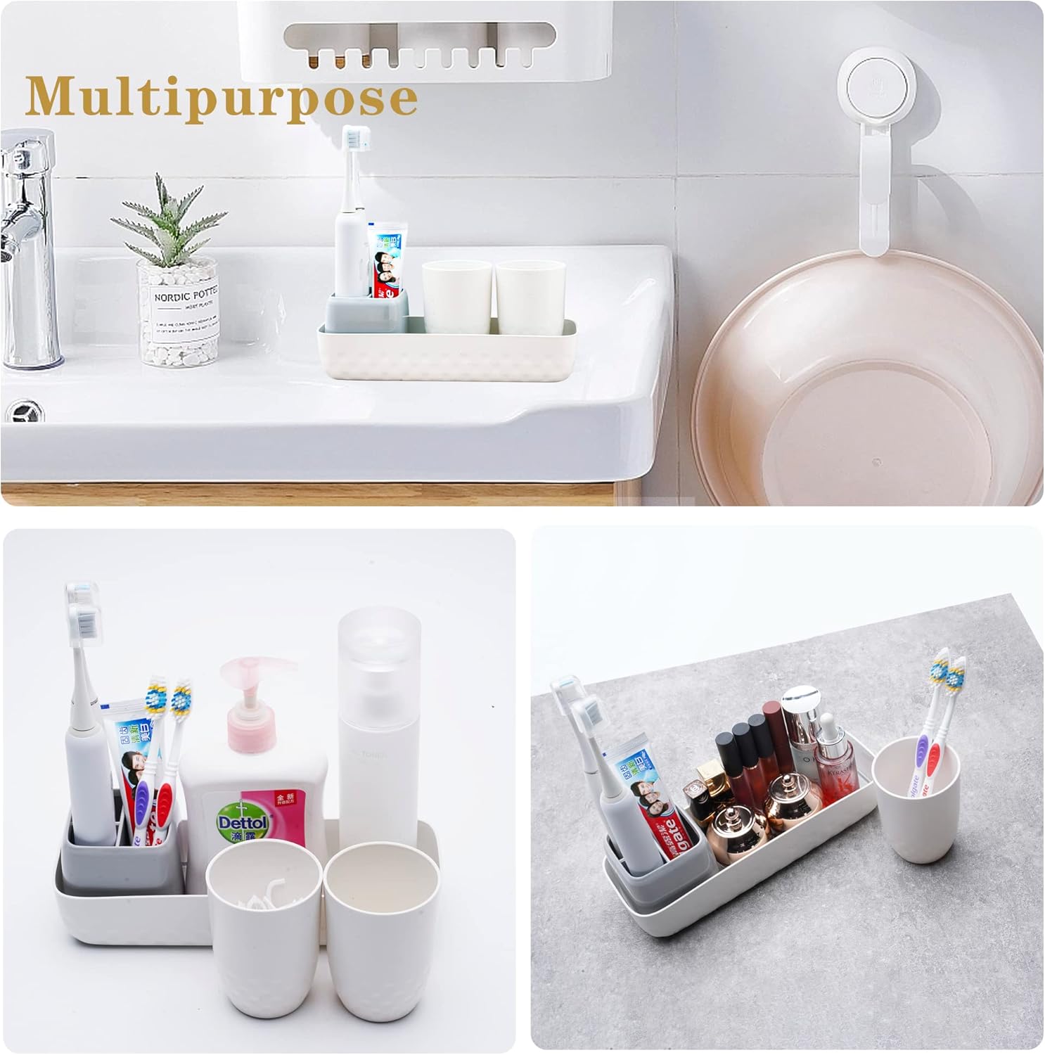 Ayswupt Electric Toothbrush Holder with 2 Cups Set