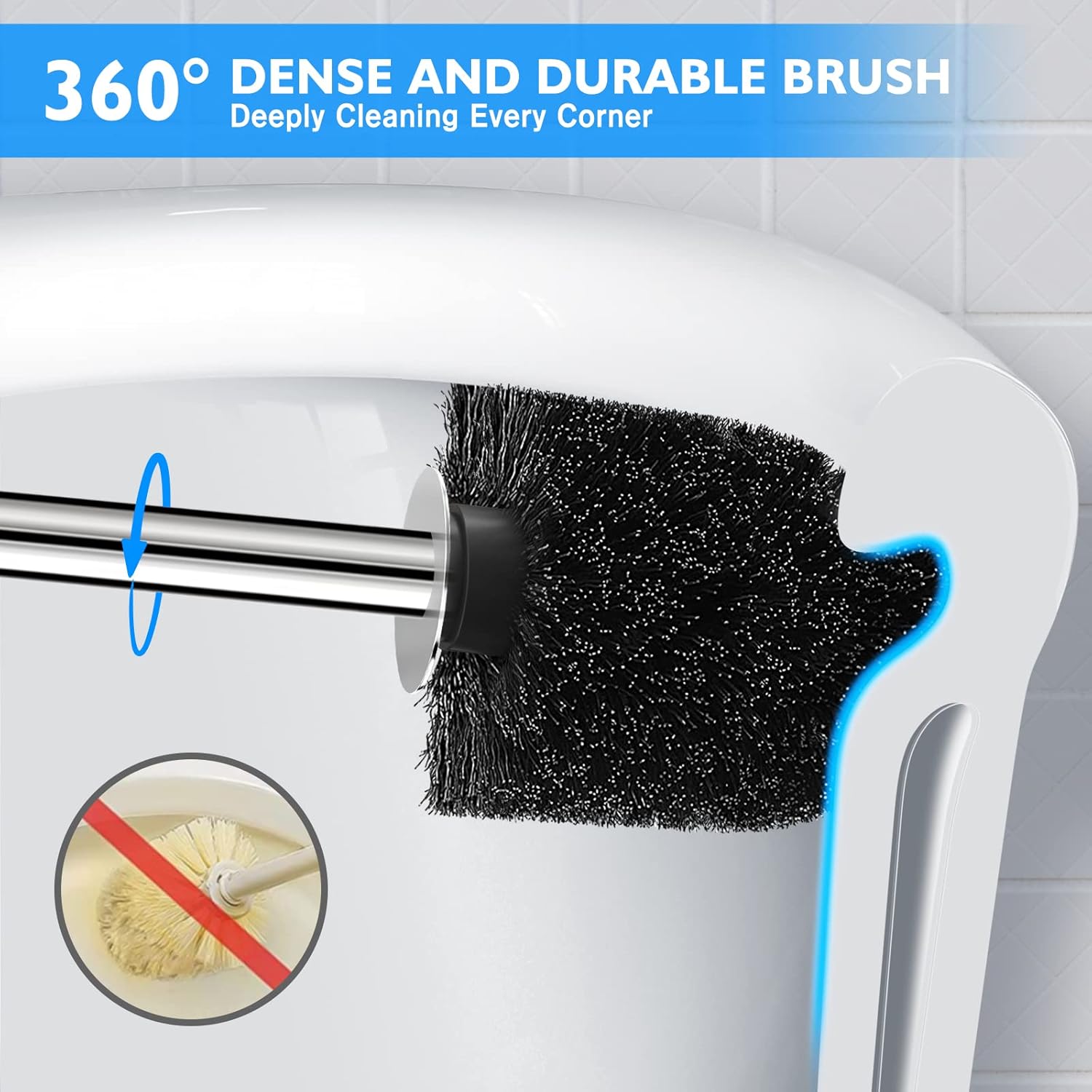 Wsedor Toilet Brush and Holder 2 Pack