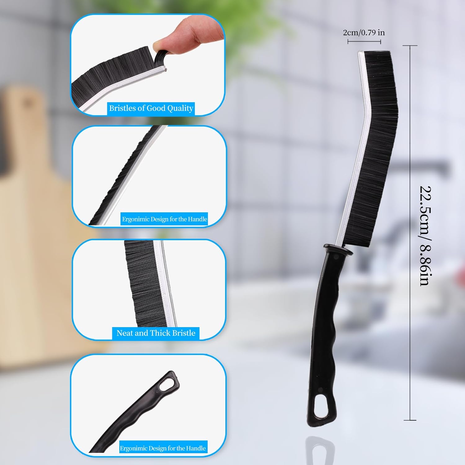 POPGIO 3Pcs Crevice Cleaning Brush Set
