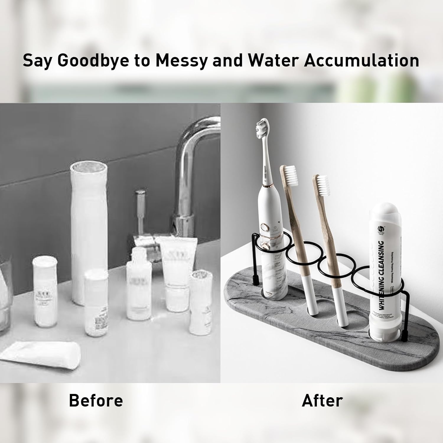 Cmreasj Metal Toothbrush Holder with Diatomite Base 1